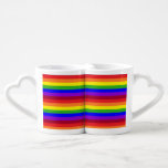 Regenbogen LIEBE Paar-Kaffee-Tassen-Set Liebestassen<br><div class="desc">Klare Regenbogenstreifen</div>