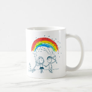 Regenbogen-Liebe-Paar-Tasse zusammen herstellen Tasse