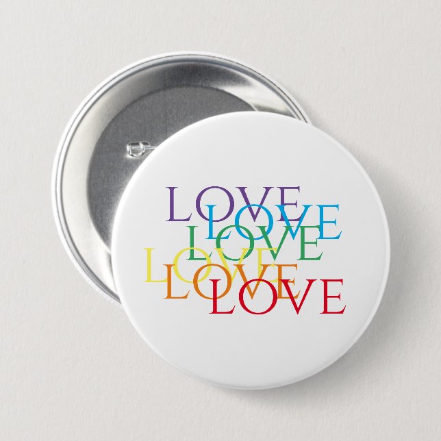 REGENBOGEN LIEBE Runde Pin-Schaltfläche Button (Vorne & Hinten)