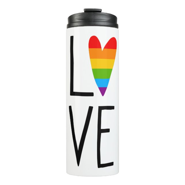 Regenbogen-Liebe Thermosbecher (Vorderseite)