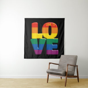 Regenbogen-Liebe Wandteppich