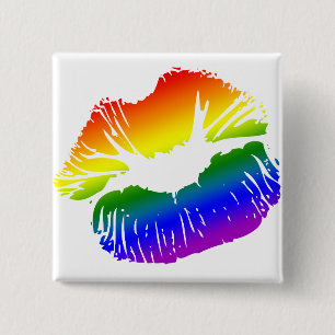 Regenbogen-Lippen 1 Button