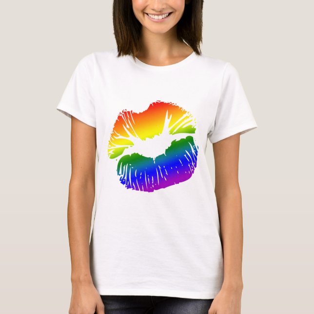 Regenbogen-Lippen 1 T-Shirt (Vorderseite)
