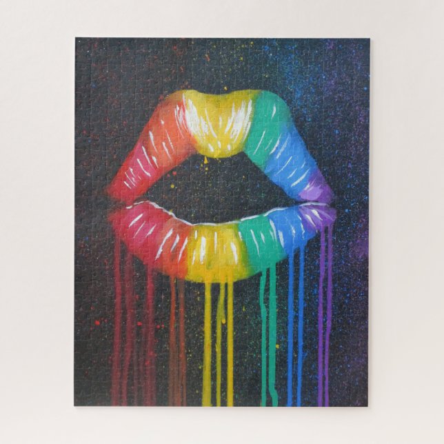 Regenbogen-Lippen Puzzle (Vertikal)