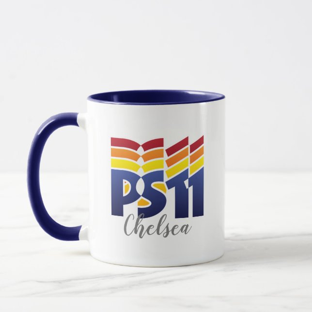 Regenbogen-Logo PS11-Schule Tasse (Links)