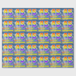 Regenbogen-Look "45" & "HAPPY BIRTHDAY", Wolken, H Geschenkpapier