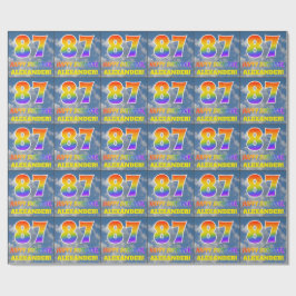 Regenbogen-Look "87" & "HAPPY BIRTHDAY", Wolken, H Geschenkpapier