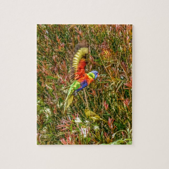 REGENBOGEN LORIKEET AUSTRALIEN MIT KUNST-EFFEKTEN PUZZLE (Vertikal)