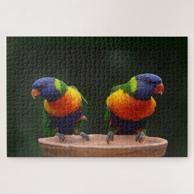 Regenbogen Lorikeet Papageien Puzzle (Horizontal)
