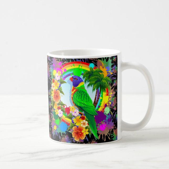 Regenbogen Lorikeet Papageien-Tassen Kaffeetasse (Rechts)