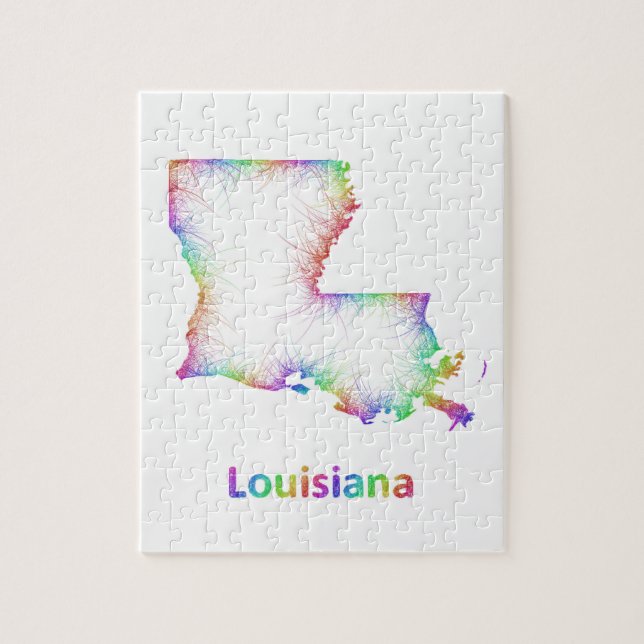 Regenbogen-Louisiana-Karte Puzzle (Vertikal)
