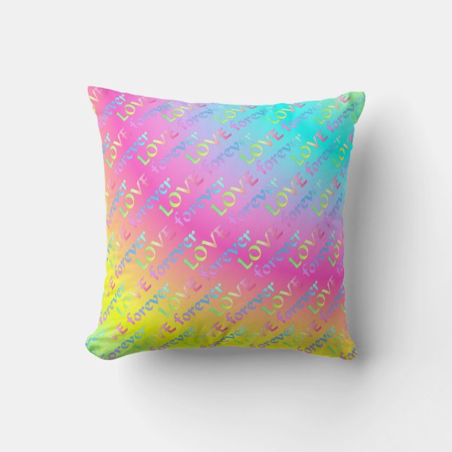 Regenbogen Love forever Kissen (Vorderseite)