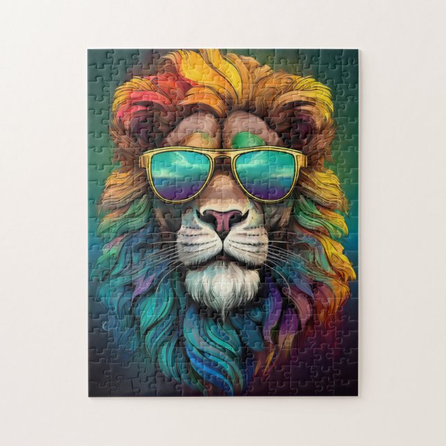 🧩 Regenbogen-Löwe-Jigsaw-Puzzle Puzzle (Vertikal)
