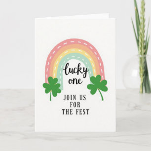 Regenbogen-Lucky-One-Fest-Karte Karte