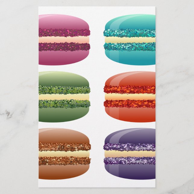 Regenbogen-Macarons Briefpapier (Vorderseite)