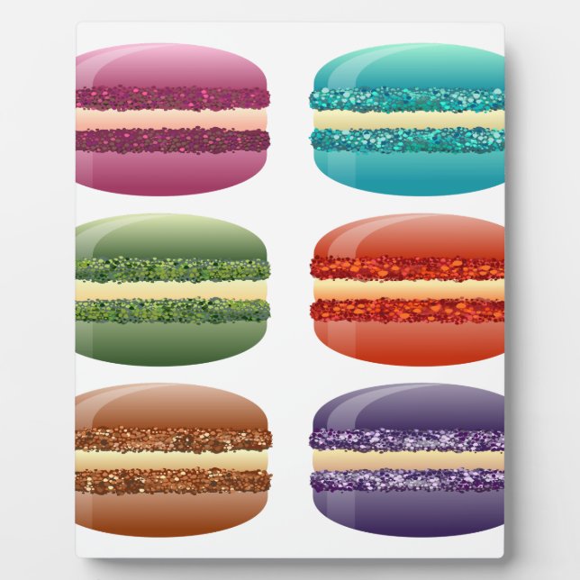 Regenbogen-Macarons Fotoplatte (Vorderseite)