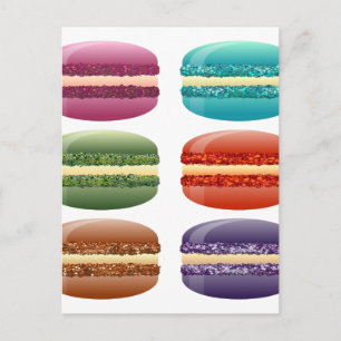 Regenbogen-Macarons Postkarte