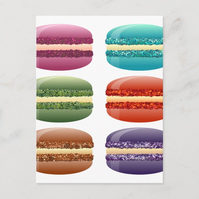 Regenbogen-Macarons Postkarte (Vorderseite)