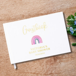 Regenbogen-Mädchen-Baby-Party Gästebuch