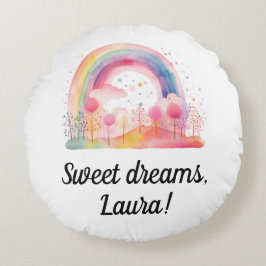 Regenbogen, Mädchen, Kleinkind, süße Träume, Rundes Kissen