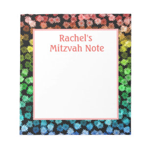 Regenbogen Mädchen Mitzvah Notizblock