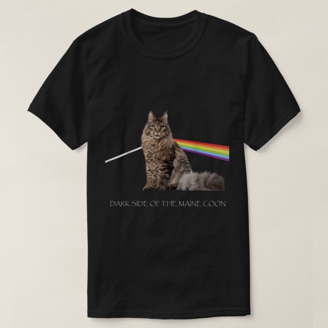 Regenbogen-Maine-Coon-Prismen-Kunst T-Shirt (Design vorne)