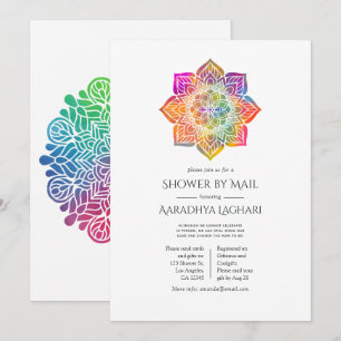 Regenbogen-Mandala-Inder-Shower per Post Einladung