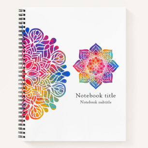 Regenbogen-Mandala Indisch Notizbuch