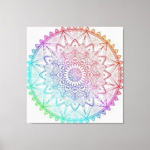 Regenbogen-Mandala Leinwanddruck