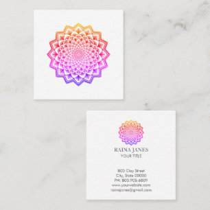 Regenbogen-Mandala-Life-Coach-Berater Quadratische Visitenkarte