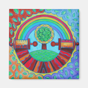 Regenbogen-Mandala-Magnet Magnet