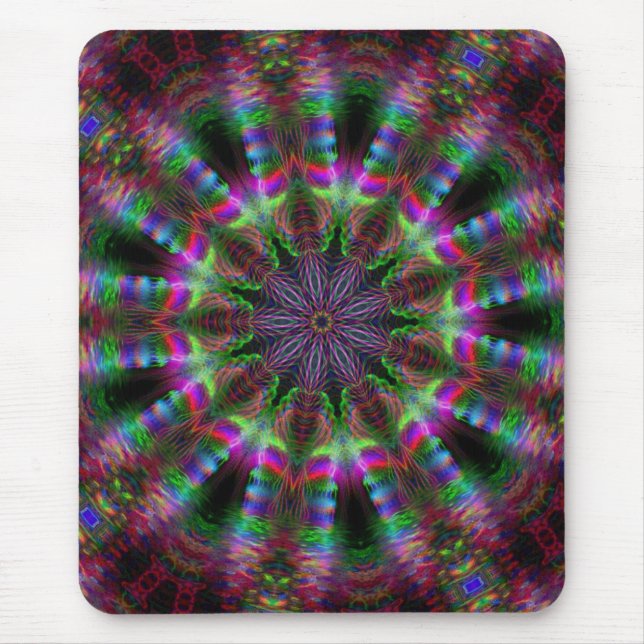 Regenbogen-Mandala Mousepad (Vorne)