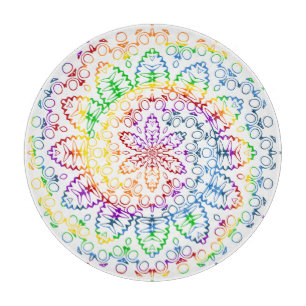 Regenbogen-Mandala-Musterdesign Schneidebrett