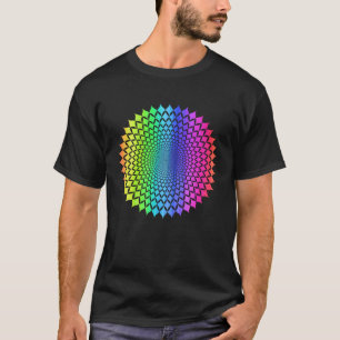 Regenbogen-Mandala-Rosetten-Muster-Geometrie-Yoga- T-Shirt