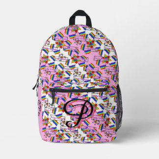 Regenbogen-Mandala-Stolz-Monogramm - Lebendige Geo Bedruckter Rucksack