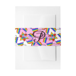 Regenbogen-Mandala-Stolz-Monogramm - Lebendige Geo Einladungsbanderole