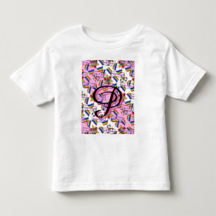 Regenbogen-Mandala-Stolz-Monogramm - Lebendige Geo Kleinkind T-shirt