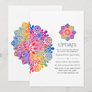 Regenbogen-Mandala-Update zur indischen Hochzeit Einladung