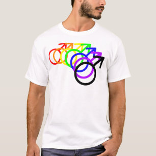 Regenbogen-Mannessymbole T-Shirt