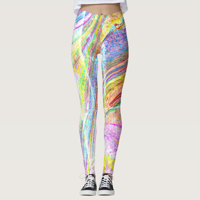 Regenbogen-Marmor Leggings (Vorderseite)