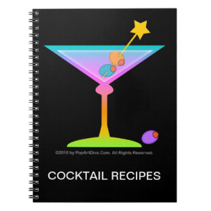 Regenbogen-Martini-Cocktail-Rezept-Notizbuch Notizblock