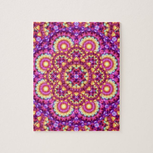 Regenbogen-Matrix-Mandala Puzzle (Vertikal)