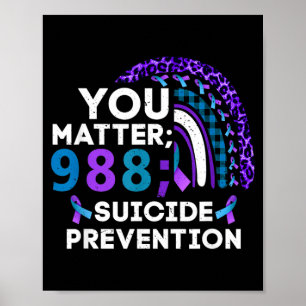 Regenbogen-Matter-988-Präventionsbewusstseins-Schl Poster