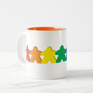 Regenbogen Meeple Zweifarbige Tasse