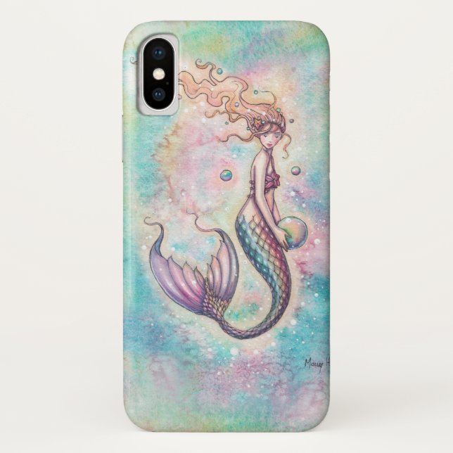Regenbogen-Meerjungfrau Fantasy-Kunstwerk Case-Mate iPhone Hülle (Rückseite)