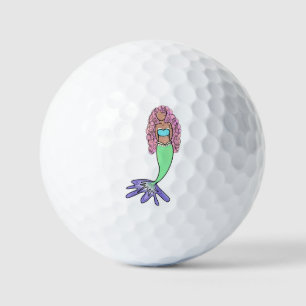 Regenbogen Meerjungfrau rosa lila grünes Schwarz, Golfball