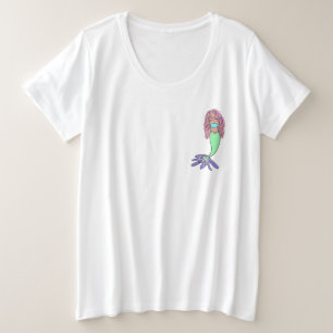 Regenbogen Meerjungfrau rosa lila grünes Schwarz,  Große Größe T-Shirt