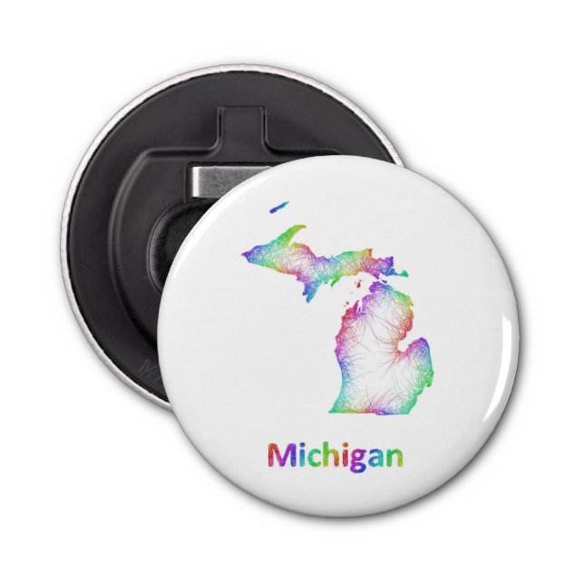 Regenbogen-Michigan-Karte Flaschenöffner (Vorderseite)