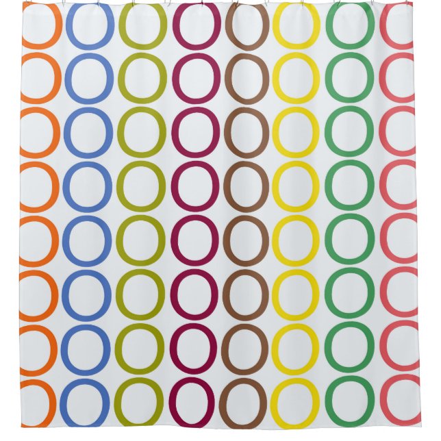 Regenbogen-Misch-O's Duschvorhang (Vorderseite)