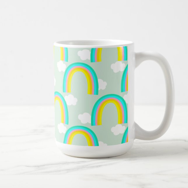 Regenbogen mit blauer Wolke Kaffeetasse (Rechts)